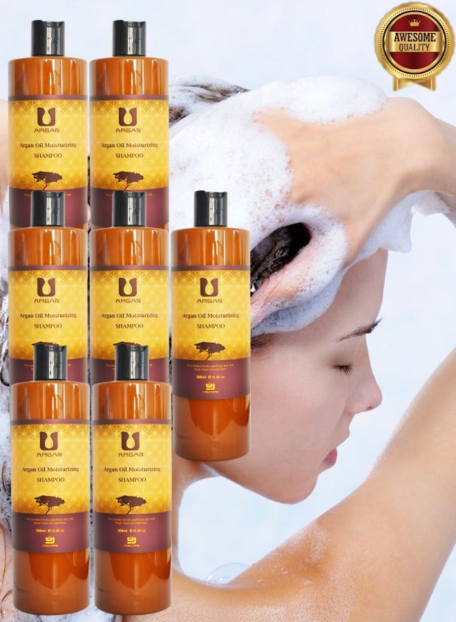 Argan 7 Pieces Argan Oil Moisturizing Shampoo Best Product For Dry And Frizzy Hair 500ml  - Image 1