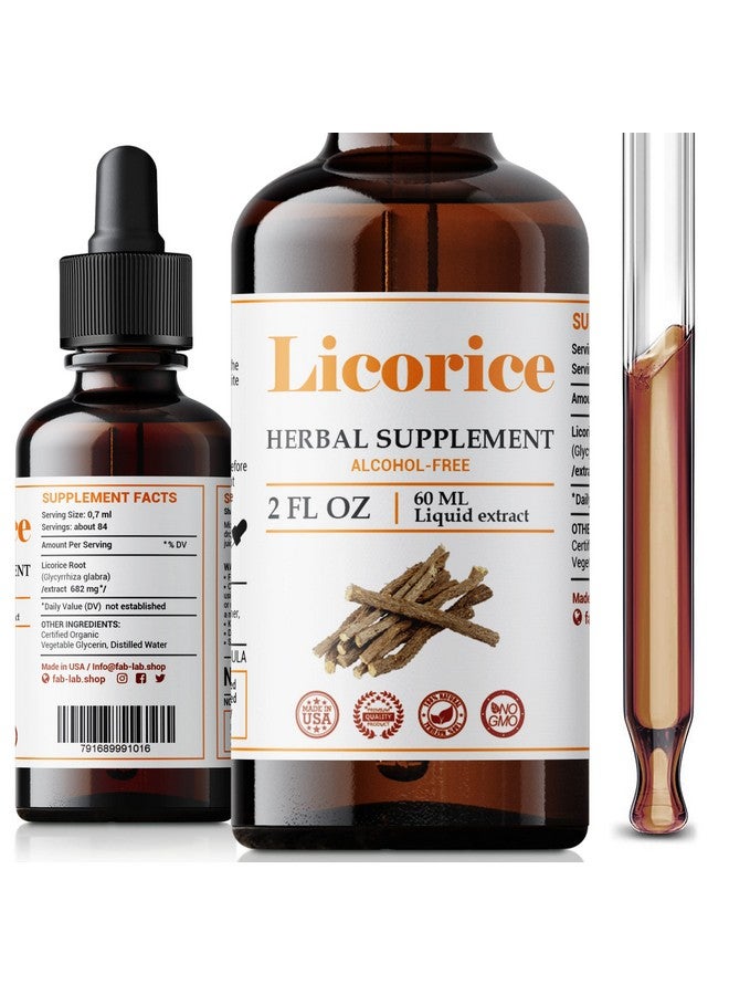 FabLab Licorice Root Extract - Herbal Immune Support- Glycyrrhiza Glabra Supplement for Digestion Restore Respiratory Health Fatigue -Non-GMO (Licorice 2 Fl Oz) - Image 1