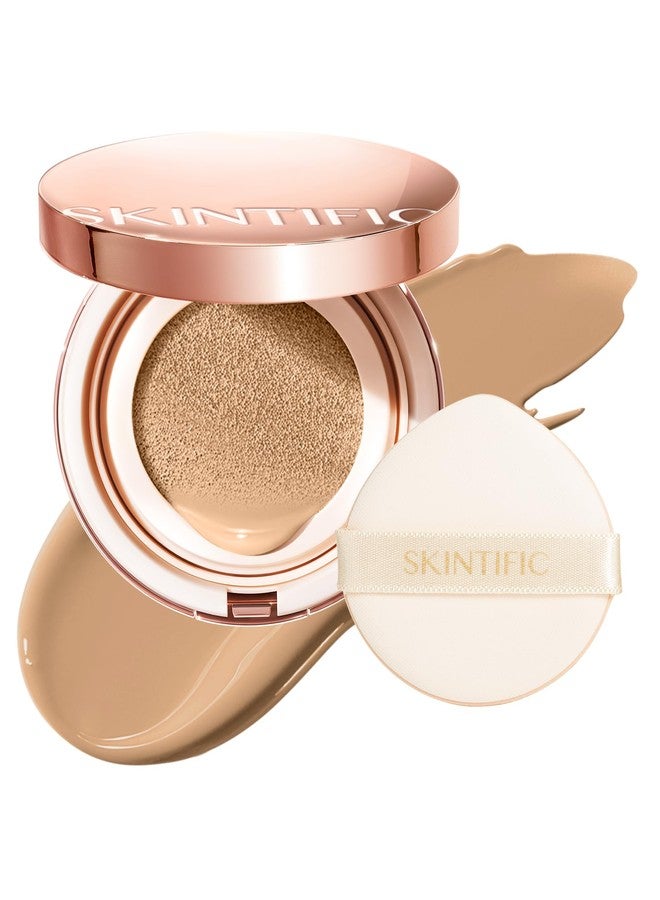 SKINTIFIC Cushion Foundation | Full coverage, Weightless, Skin fit, Satin Glow Finish, Oil-Control Waterproof Foundation, Sweatproof Flawless BB Cream CC Korean Makeup - Image 1