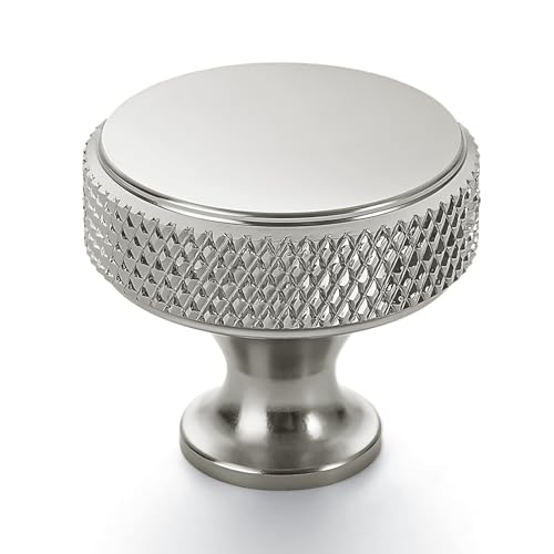 Coinkoly 30 Pack 11530mm Brushed Satin Nickel Knurled Cabinet Knobs for Dresser Kitchen Knobs for Cabinets Single Hole Cabinet Pulls Hardware - Image 1