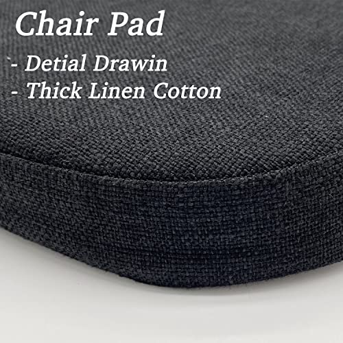 KGPLOME Chair Cushion with Ties for Dining Chair - Memory Foam No Slip Kitchen Chair pad and Dining Room Seat Cushion with Machine Washable Cover Set of 4 [16.5 X 16.2 Inches] - (Black,4) - Image 5