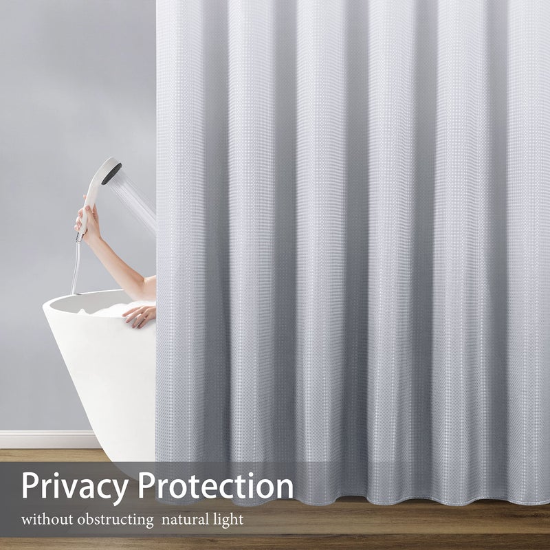 Naturoom نسيج حوض استحمام نسيج دش البوليستر ستائر دش الدش لحمام الحمام طارد الستار بطانة مع 12 خطاف قابلة للغسل (72 × 78 بوصة رمادي فاتح) - Image 4