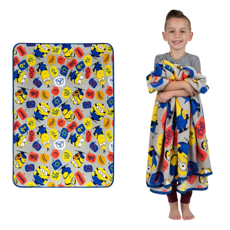 Franco Kids Bedding Super Soft Plush Throw Blanket 46 in x 60 in Minions The Rise Of Gru