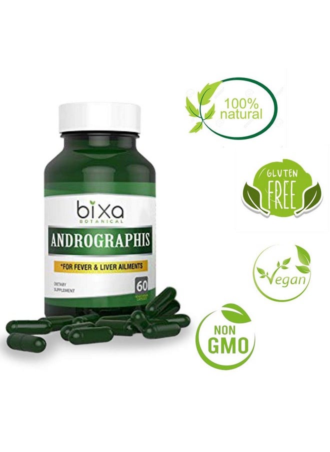 bixa BOTANICAL - Andrographis Extract 20% Andrographolide 60 Veg Capsules (450Mg) ; Natural Liver Tonic (Kalmegh Extract) ; Herbal Supplement For Healthy Immunity - Image 1