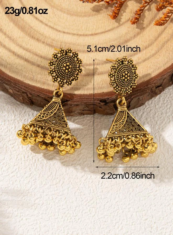 Take Two Take Two Gold Tone Texture Bell Jhumka Earrings