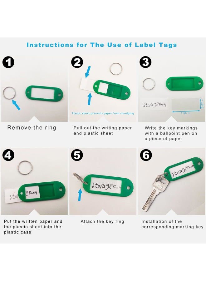 NAUWER Key Organizer, with 10 Small Aluminum Carabiners; 20 10-Color PE Elongated Key Ring Tags for Keys Marking and Management in The Warehouse, Office and Home - Image 4