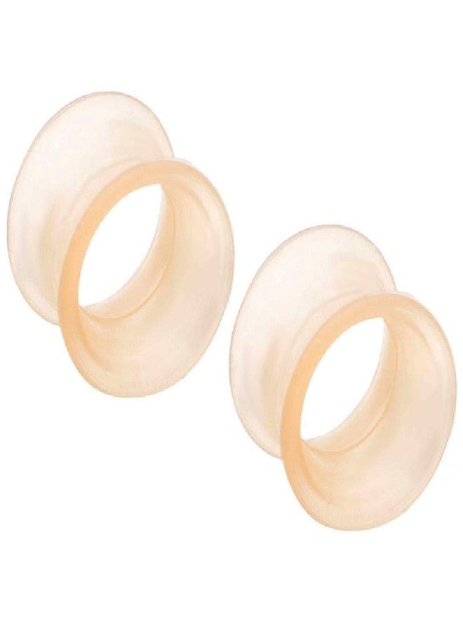 Pierced Owl Pale Peach Flesh Tone Thick Wall Double Flared Silicone Ear Tunnel Plugs Gauges, Sold As Pair (11mm (7/16")) - Image 1