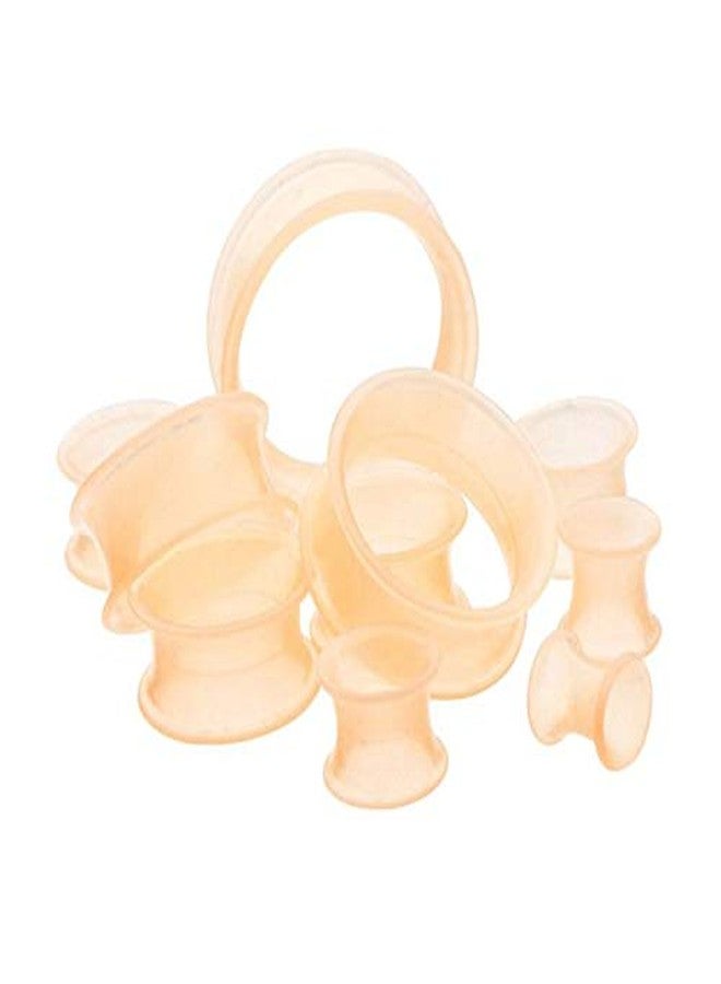 Pierced Owl Pale Peach Flesh Tone Thick Wall Double Flared Silicone Ear Tunnel Plugs Gauges, Sold As Pair (11mm (7/16")) - Image 4