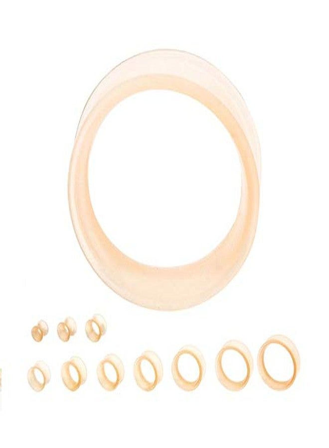 Pierced Owl Pale Peach Flesh Tone Thick Wall Double Flared Silicone Ear Tunnel Plugs Gauges, Sold As Pair (11mm (7/16")) - Image 3