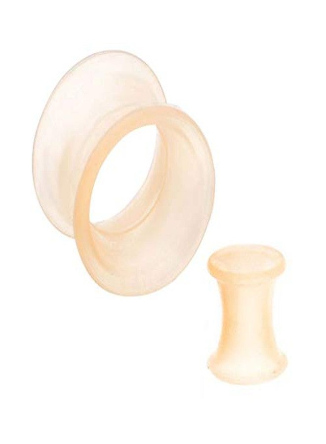 Pierced Owl Pale Peach Flesh Tone Thick Wall Double Flared Silicone Ear Tunnel Plugs Gauges, Sold As Pair (11mm (7/16")) - Image 2