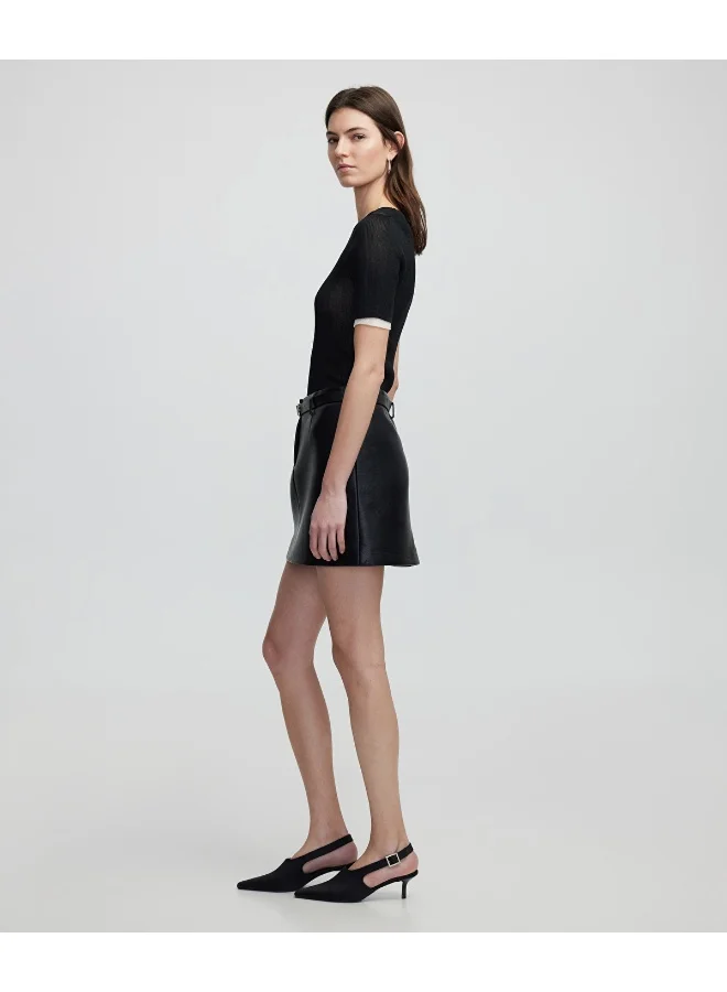 Ipekyol Leather-Effect Mini Skirt
