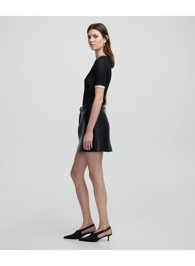 Ipekyol Leather-Effect Mini Skirt - Image 1