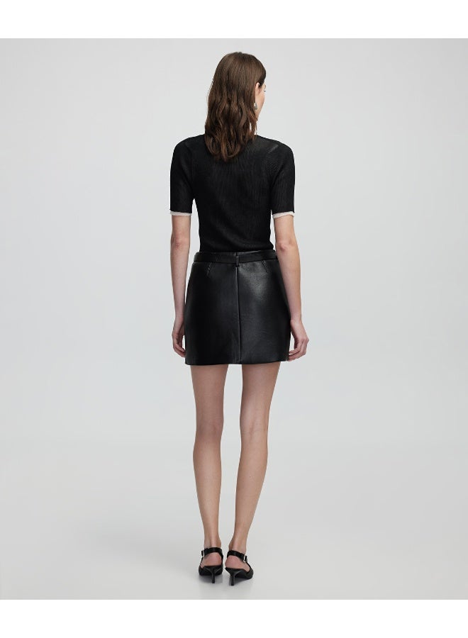 Ipekyol Leather-Effect Mini Skirt - Image 5