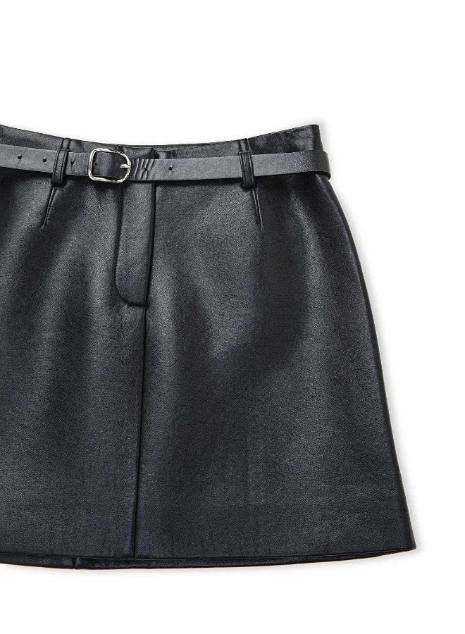 Ipekyol Leather-Effect Mini Skirt