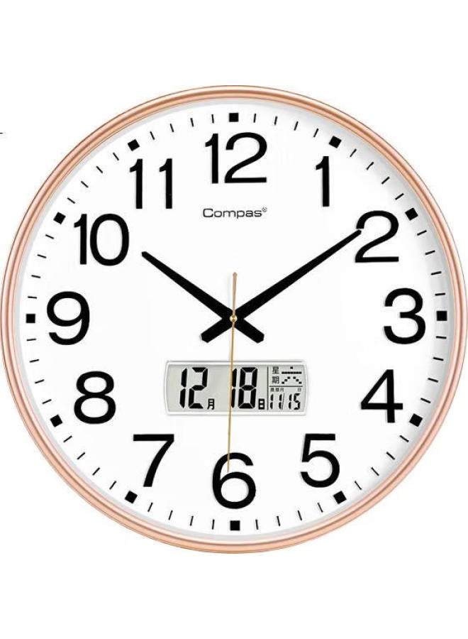 Compas (Compas) Wall Clock Living Room Quartz Clock Wall-Mounted New Clock 3441A Calendar Gold-Plated 46Cm - Image 1