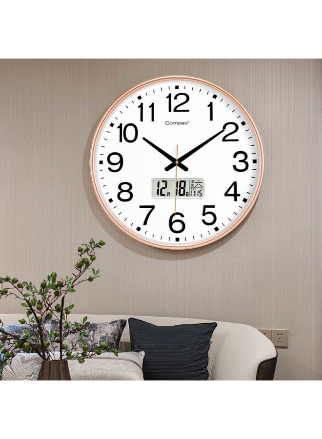 Compas Wall Clock Living Room Quartz Clock Wall-mounted New Clock 3441a Calendar Gold-plated 46cm - Image 2