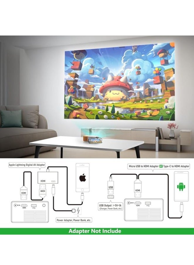 Mini Projector, Cartoon Portable Projector, Kids Gifts, Outdoor Movie Projector, LED Micro Video Projector for Home Theater Movie Projector - Image 5