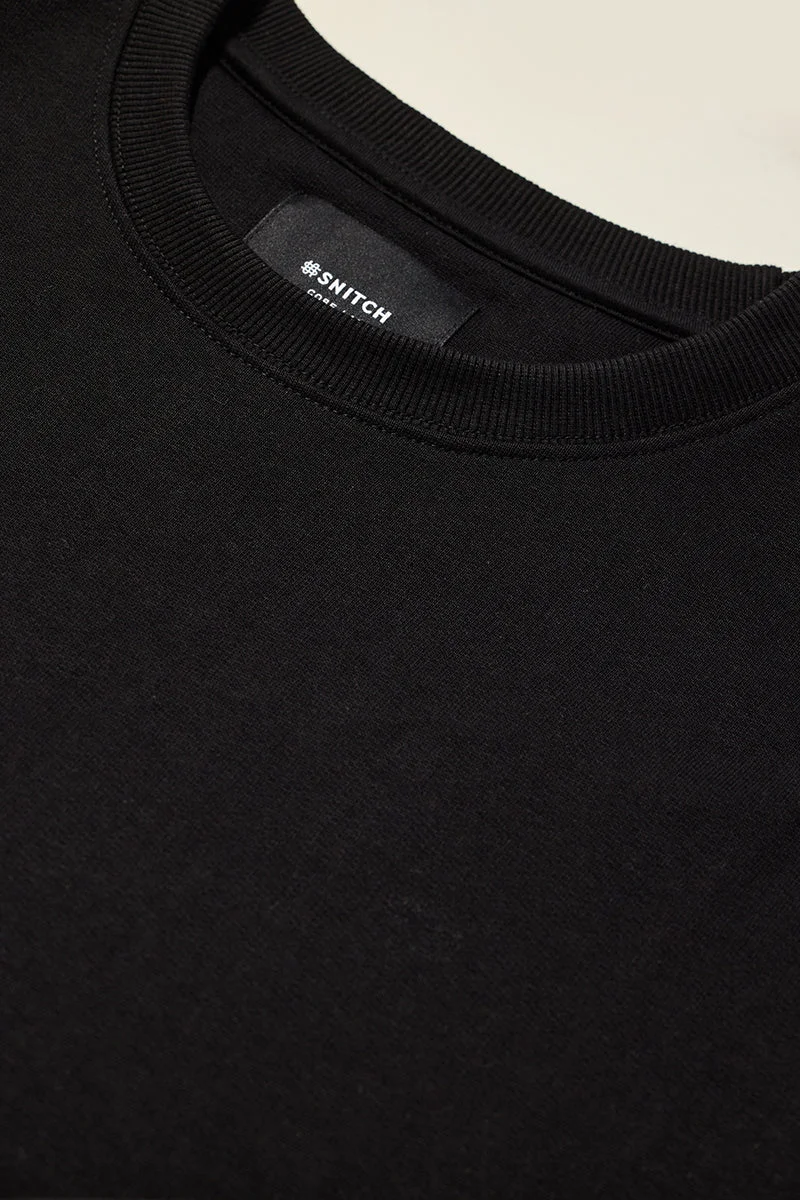 SNITCH كنزة كور لاب سوداء سادة