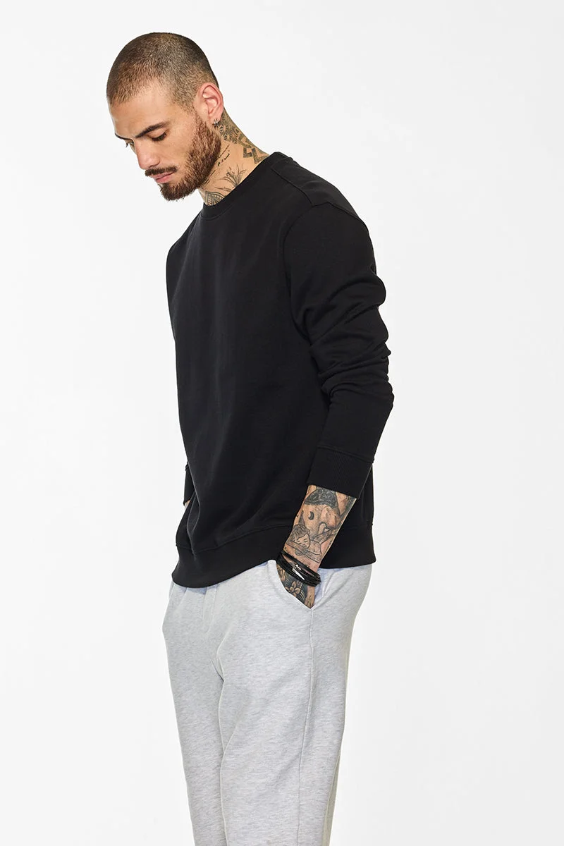 SNITCH كنزة كور لاب سوداء سادة