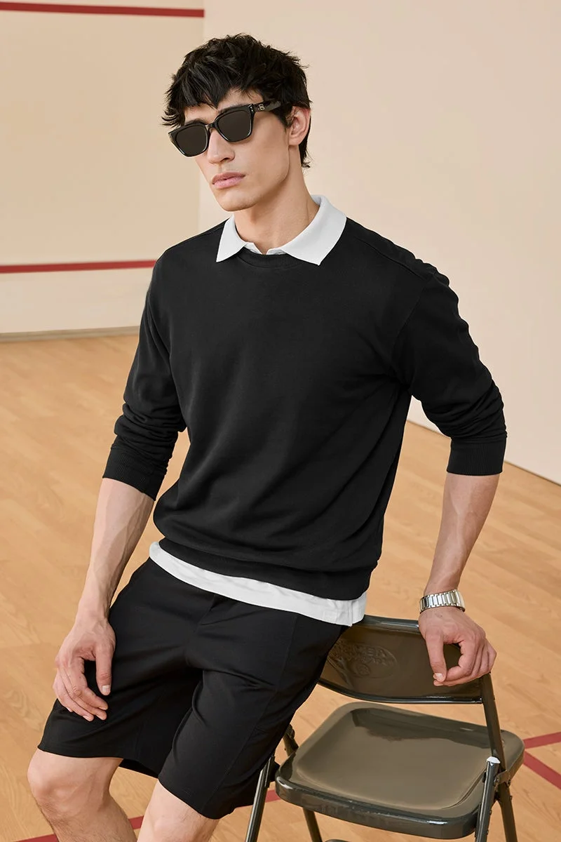 SNITCH Core Lab Black Solid Sweater