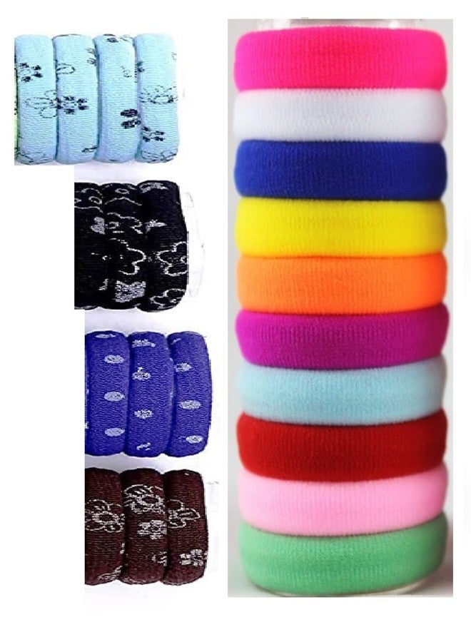 DIAN Assorted Pack of 20 Multicolor and Print Hair Rubber Bands, Ponytail Holders, Hair Tie, Hair Bow, Hair Accessories for Women, Teens and Girl - Image 1