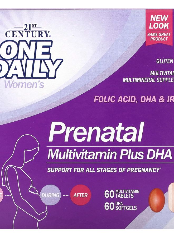 Prenatal Multivitamin Plus DHA 2 Bottles 60 Tablets / 60 Softgels