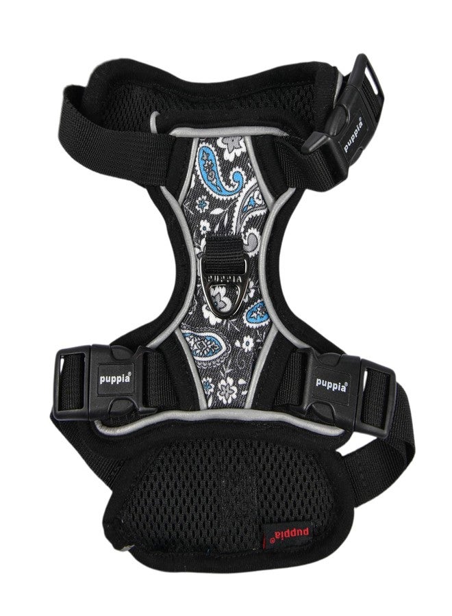 Puppia Cynthia Dog Harness H Sturdy Adjustable Neck and Chest Reflective Flower Pattern Front and Back D-Ring for Small and Medium Dogs, Black, Medium - Image 3