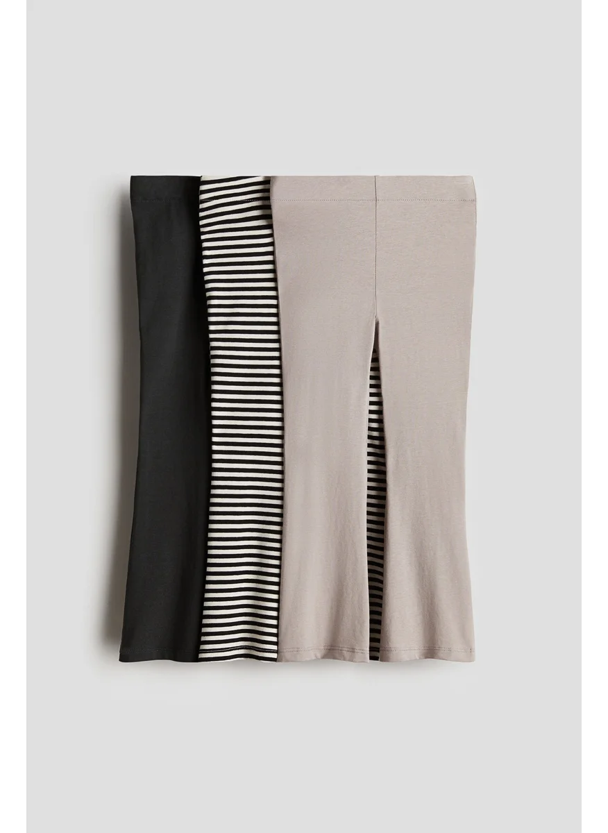 H&M 3-Pack Flared Cotton Leggings