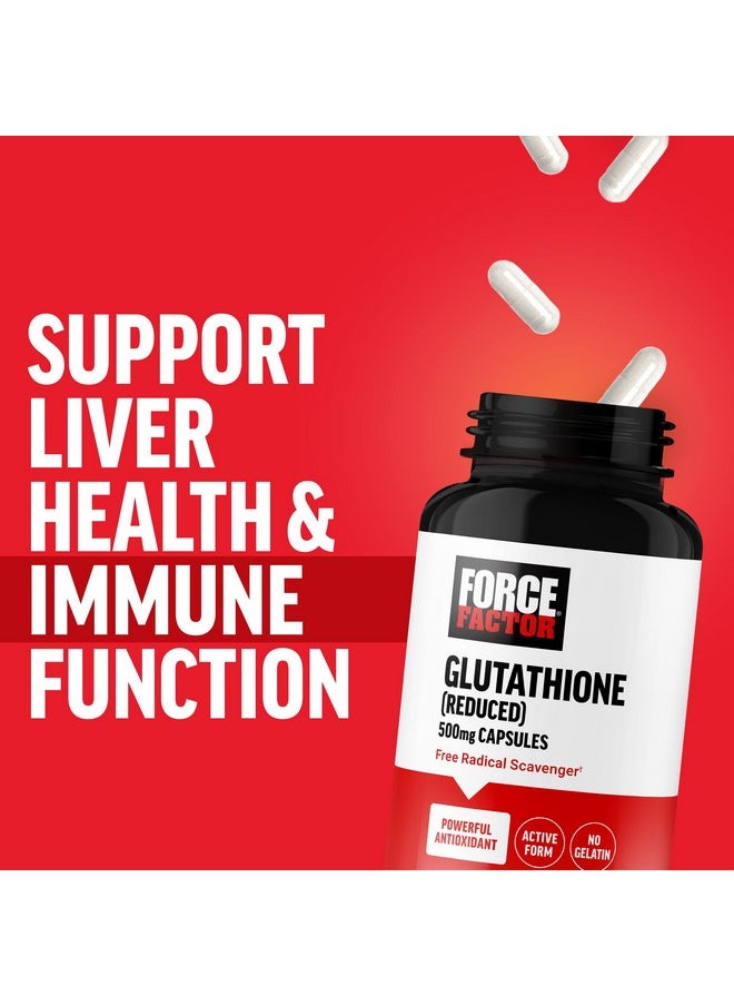 Force Factor FORCE FACTOR Glutathione Supplement, Antioxidant Supplement with Reduced Glutathione 500mg for Superior Absorption and Efficacy, Active Form, Vegan, Non-GMO, 60 Vegetable Capsules  - Image 5