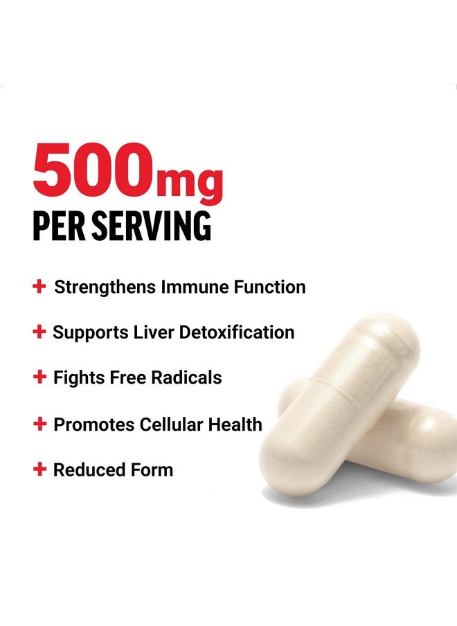 Force Factor FORCE FACTOR Glutathione Supplement, Antioxidant Supplement with Reduced Glutathione 500mg for Superior Absorption and Efficacy, Active Form, Vegan, Non-GMO, 60 Vegetable Capsules  - Image 2