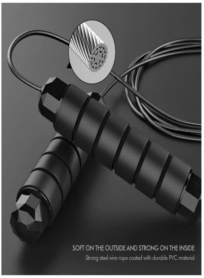 BROGBUS Adjustable Steel Jumping Skipping Rope Cable with Ball Bearings for Women, Men, and Kids - Image 2