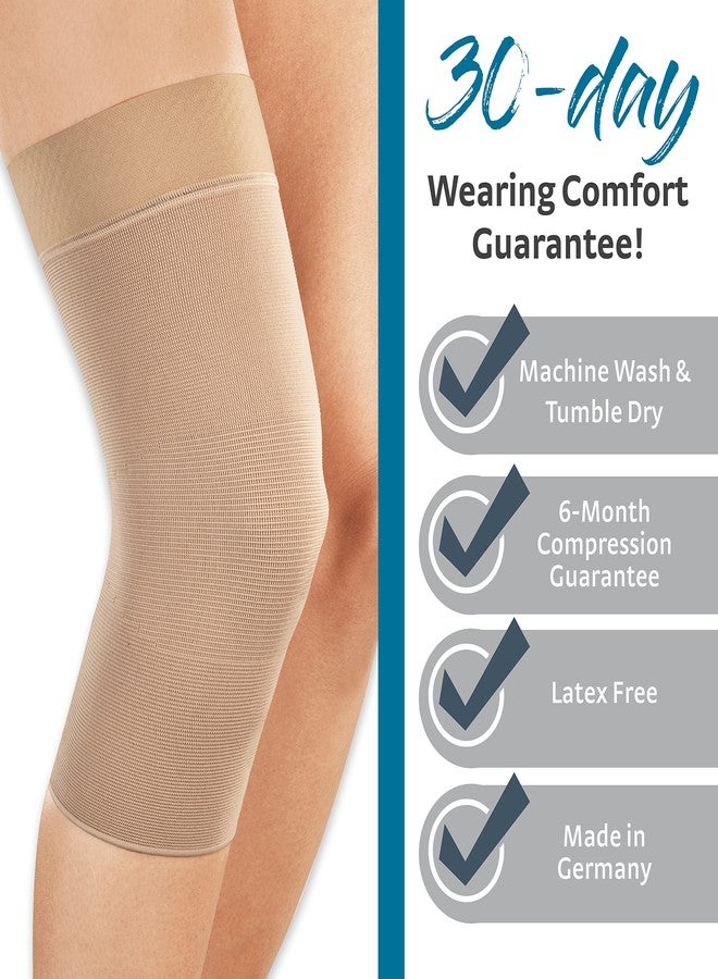 medi Seamless Knit Knee Support Compression Sleeve w/Band Beige SM - Image 5