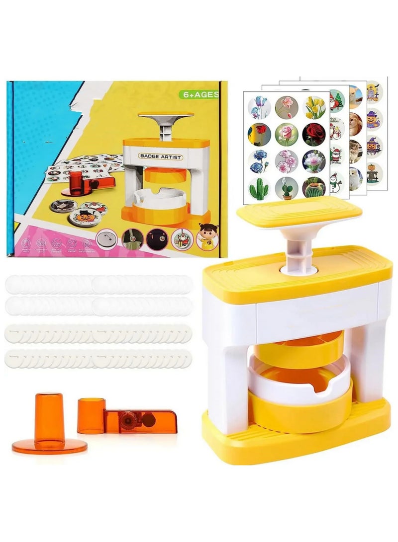 1PCS DIY Button Badge Maker Kit for Kids - Easy to Use, Durable PP Material, Includes 48 Button Parts & Pictures, Perfect for School Activities, Holidays, and Creative Gift Giving - Image 1