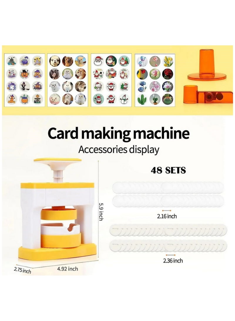 1PCS DIY Button Badge Maker Kit for Kids - Easy to Use, Durable PP Material, Includes 48 Button Parts & Pictures, Perfect for School Activities, Holidays, and Creative Gift Giving - Image 2