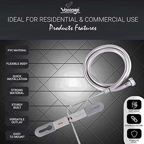 Vantage VAL - 139 Jet Spray Uni Stainless Steel, PVC & Chrome Plated Tube Heavy Duty Bathroom Accessory Easy To Use with Durable & Modern Design - Image 4