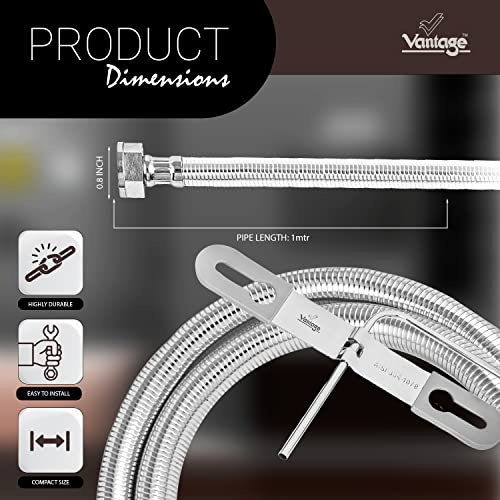 Vantage VAL - 139 Jet Spray Uni Stainless Steel, PVC & Chrome Plated Tube Heavy Duty Bathroom Accessory Easy To Use with Durable & Modern Design - Image 2