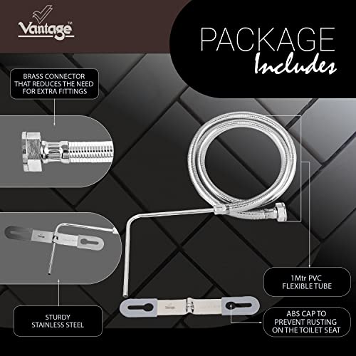Vantage VAL - 139 Jet Spray Uni Stainless Steel, PVC & Chrome Plated Tube Heavy Duty Bathroom Accessory Easy To Use with Durable & Modern Design - Image 3