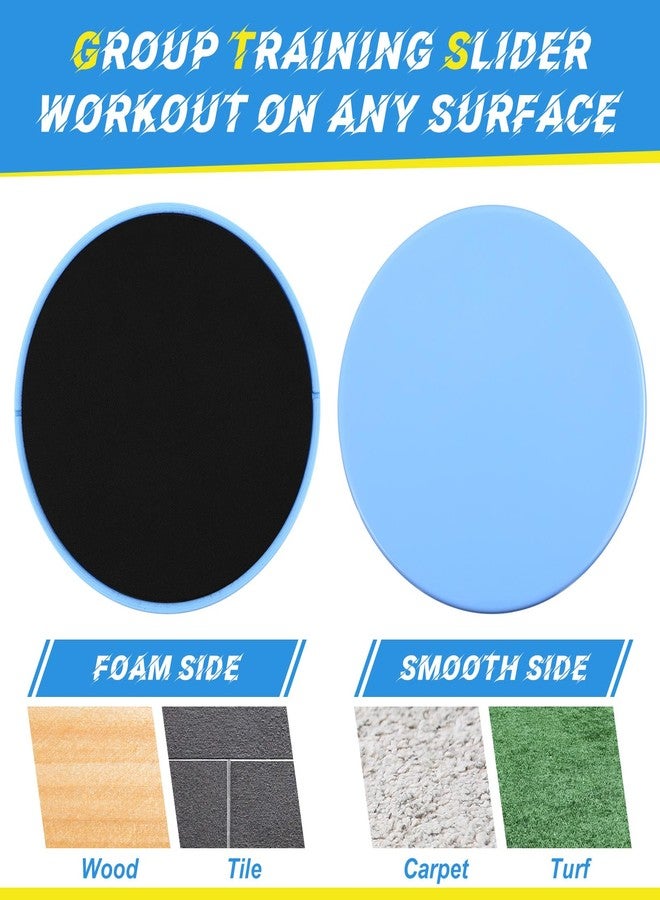 Jenaai 24 Pcs (12 Pairs) Core Sliders Exercise Glider Discs Bulk for Group Training Classes Fitness Slider for Working Out Dual Sided Core Gliding Discs AB Pads for Carpet Hardwood Floor(Blue) - Image 3