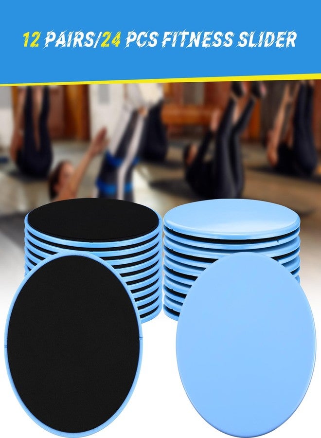 Jenaai 24 Pcs (12 Pairs) Core Sliders Exercise Glider Discs Bulk for Group Training Classes Fitness Slider for Working Out Dual Sided Core Gliding Discs AB Pads for Carpet Hardwood Floor(Blue) - Image 2