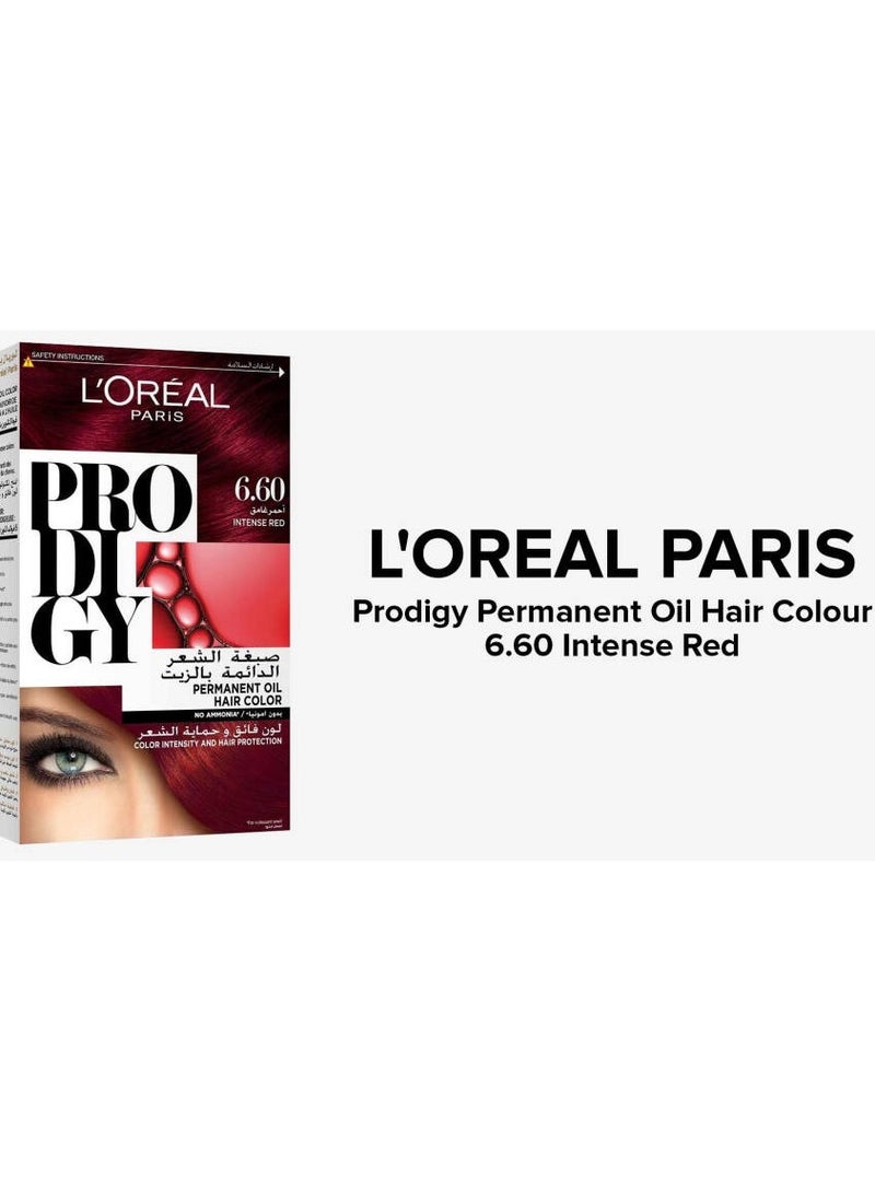 Loreal Paris Prodigy Permanent  Oil Hair Color 6.6 Intense Red 182 ML