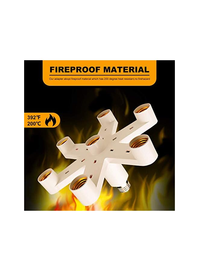The Bros حامل مصباح E27 7 في 1، محول مقبس مصباح، محول قاعدة مصباح متعدد، حامل لمبات LED قياسي (أبيض) - Image 3