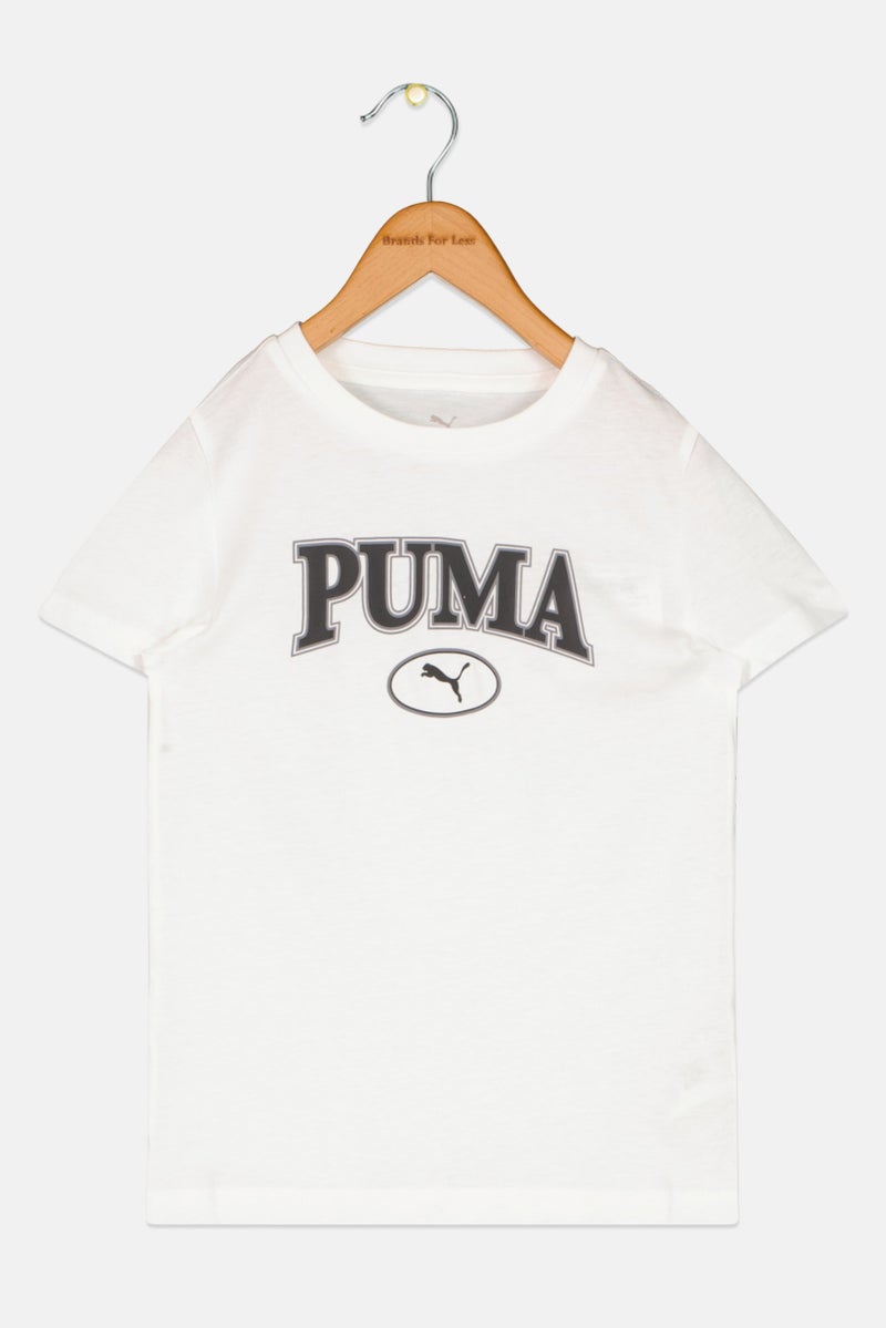 PUMA Kids Girl Sportswear Fit Short Sleeve Outdoor Top, White - Image 1