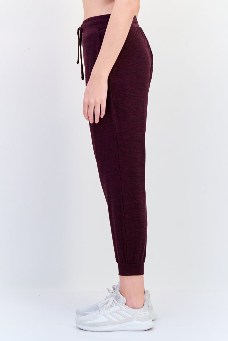 SKECHERS Women Sportswear Fit Brand Logo Training Track Pants, Maroon - Image 2