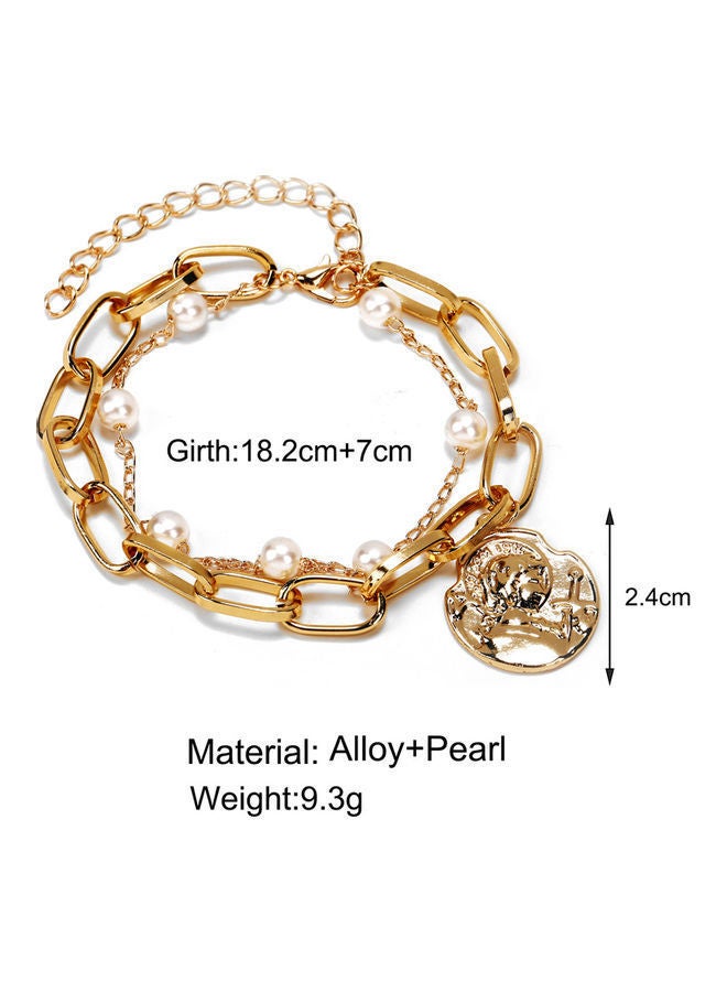 Pearl Studded Alloy Bracelet
