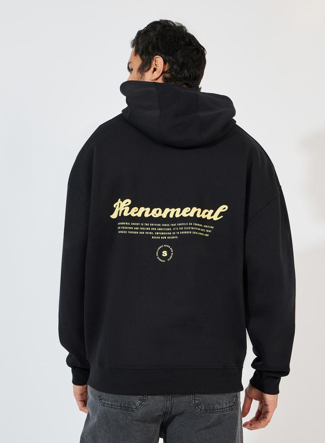 Styli Back Text Print Oversized Heavyweight Hoodie - Image 5