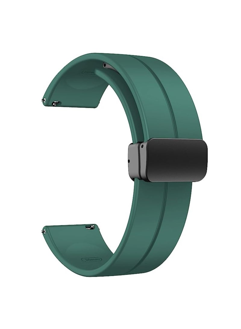 سوار ساعة سيليكون بإبزيم مغناطيسي مقاس 22 مم متوافق مع حزام مقاس 22 مم لساعة CMF Watch Pro/CMF Watch Pro 2 - (الحزام فقط) باللون الأخضر - Image 1