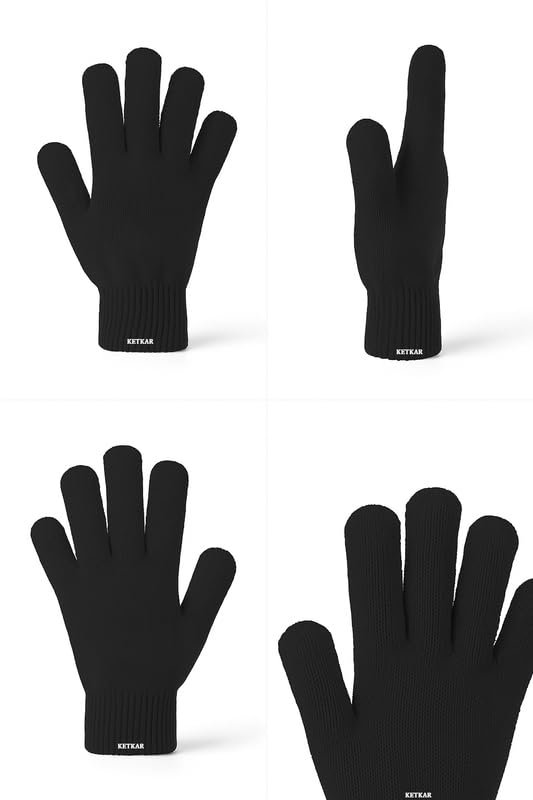 KETKAR Kids Winter Beanie & Gloves Set – Soft Knit Warm Cap with Matching Gloves for Boys & Girls | Cozy Winter Wear for Kids (Black, Age 2-5 Years) – Pack of 1 - Image 5