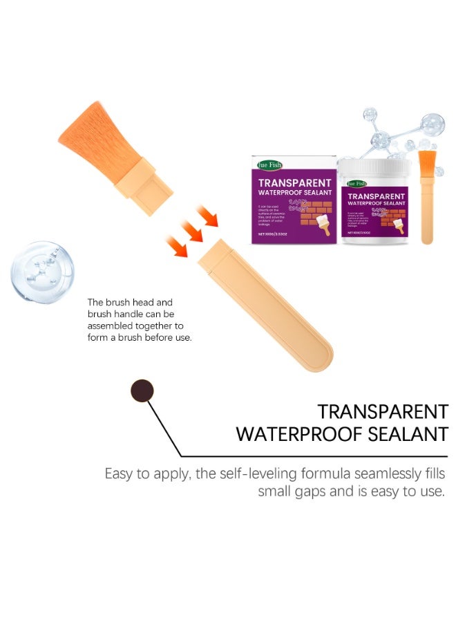 JUE-FISH JUE FISH transparent waterproof sealant bathroom kitchen roof anti-leakage plugging no brick breaking leak repair agent - Image 2