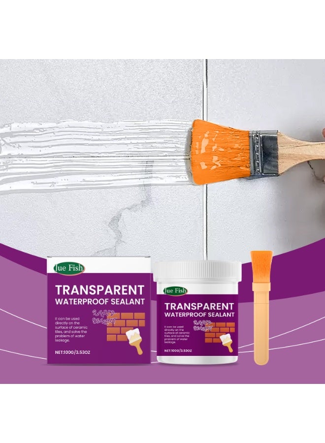 JUE-FISH JUE FISH transparent waterproof sealant bathroom kitchen roof anti-leakage plugging no brick breaking leak repair agent - Image 1