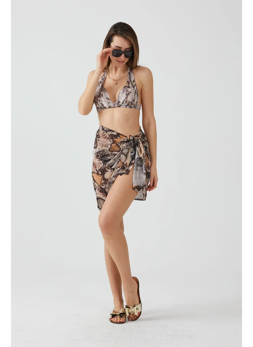 Ays Home Leopard Pattern Short Pareo Beach Dress